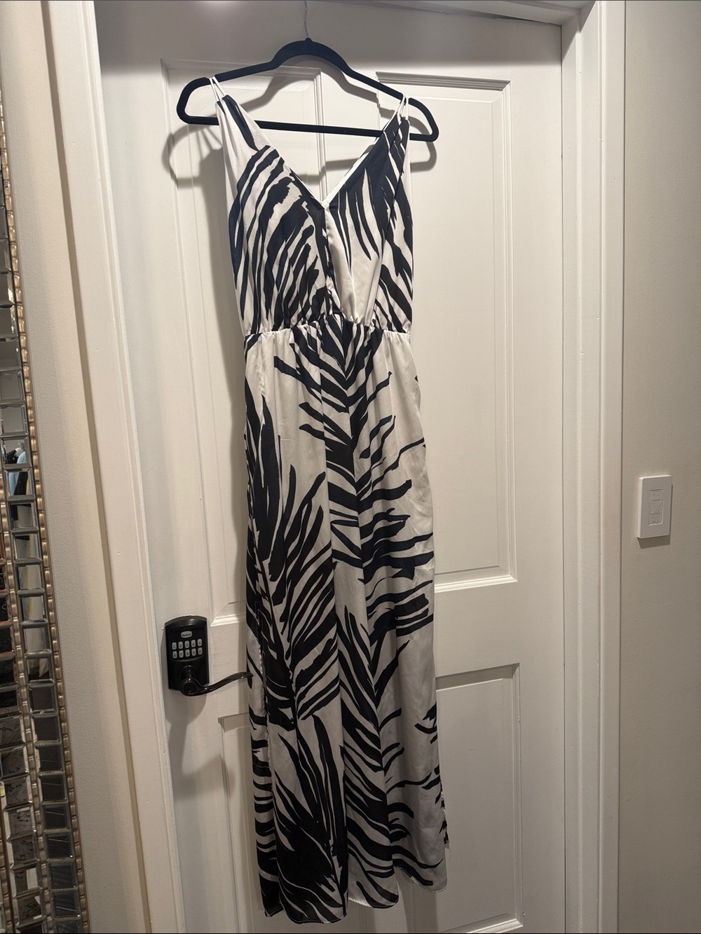 H&M Black & White Zebra-Print Maxi Dress